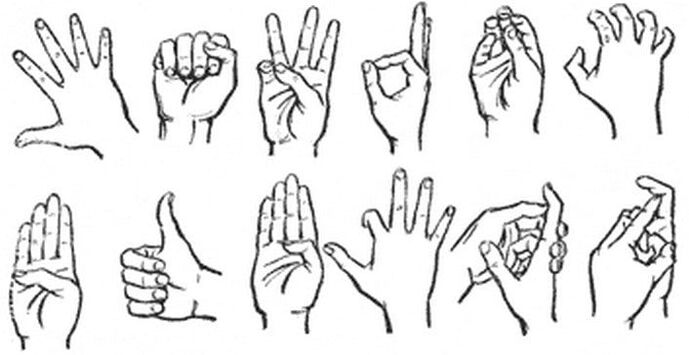 Therapeutische Gymnastik für die Finger der Hand